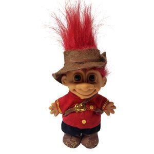 Vtg Russ Troll Doll 5" Canadian Mountie Rare Red Hair Around the World Series 90